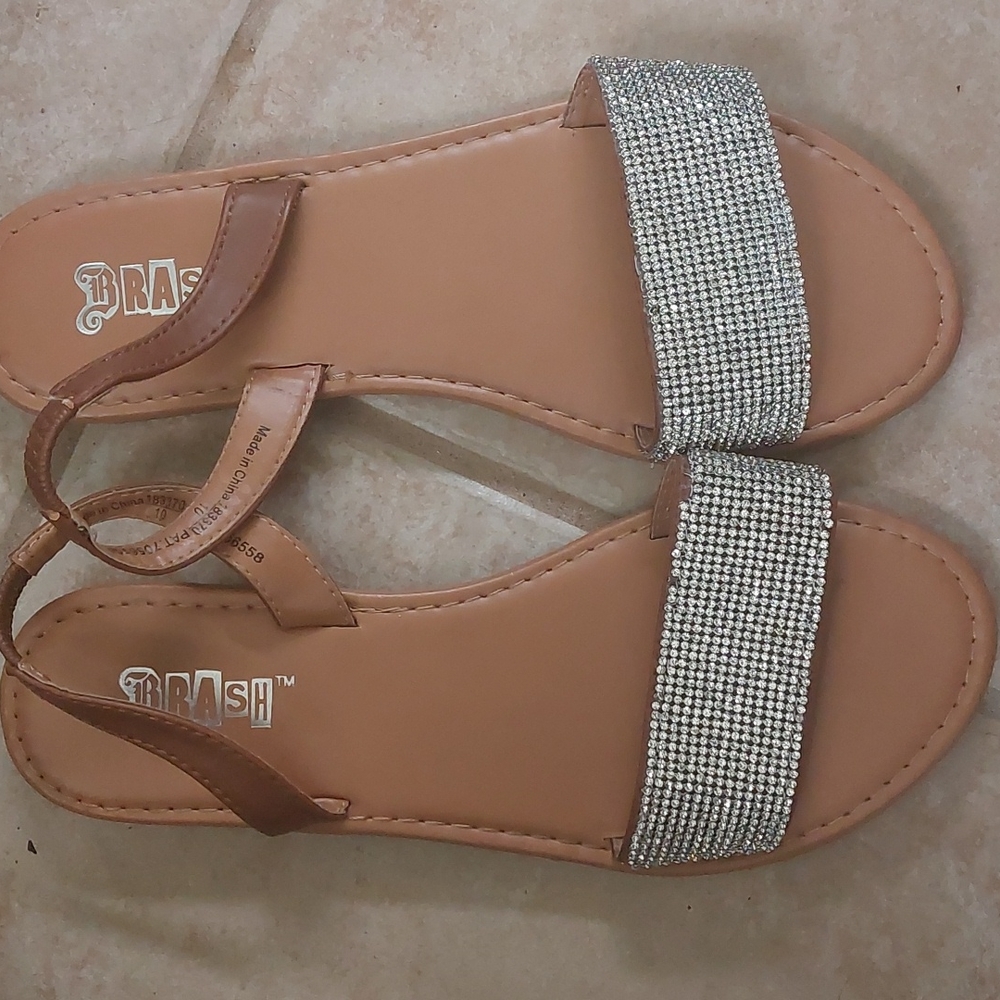 Cute Brash bling wedge sandals